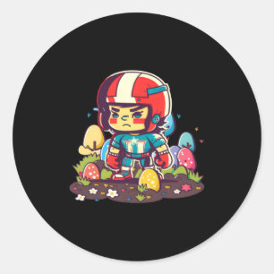 Boy Helmet Easter Eggs Football Easter 3 Classic Round Sticker