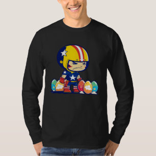 Boy Helmet Easter Eggs Football Easter T-Shirt