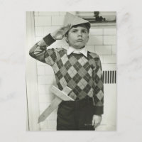 Boy Holding a Wooden Sword