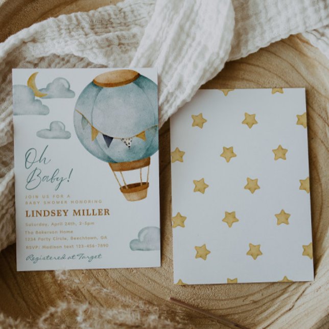 Boy Hot Air Balloon Baby Shower Invitations (Creator Uploaded)