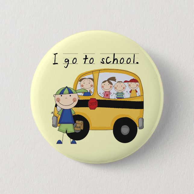 Boy I Go To School T-shirts and Gifts 6 Cm Round Badge (Front)