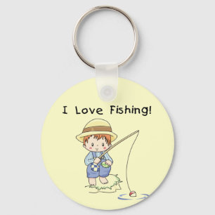 Boy I Love Fishing Tshirts and Gifts Key Ring