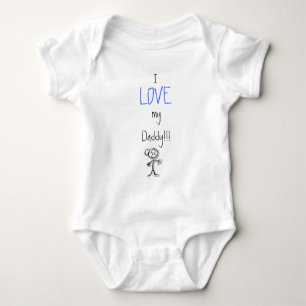 boy, I, LOVE, my Daddy!!! Baby Bodysuit