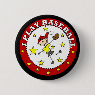 Boy I Play Baseball T-shirts and Gifts 6 Cm Round Badge