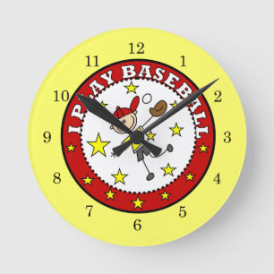 Boy I Play Baseball T-shirts and Gifts Round Clock
