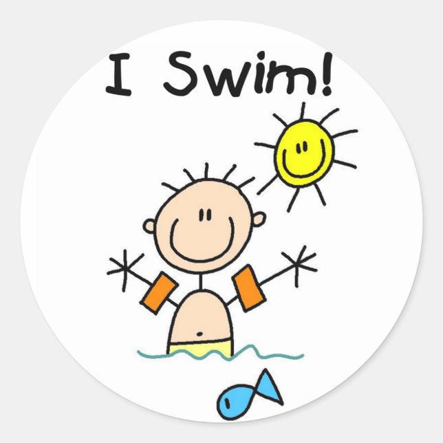Boy I Swim Sticker (Front)