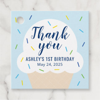 Boy Ice Cream Party Favour Tag