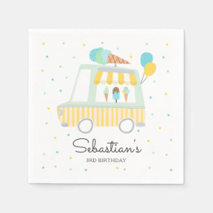 Boy Ice Cream Truck Birthday Party Decorations Napkin
