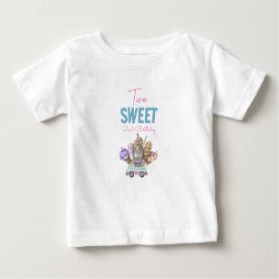 Boy Ice Cream Truck Two Sweet 2nd Birthday Party Baby T-Shirt