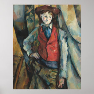 Boy in a Red Waistcoat - Paul Cézanne Fine Art Poster