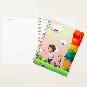 Boy In Candy Land Spiral Planner