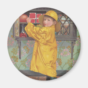 Boy in Raincoat Magnet