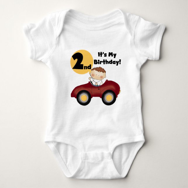 Boy in Red Car 2nd Birthday Tshirts and Gifts (Front)
