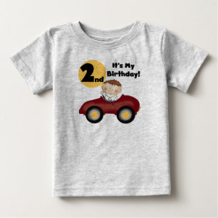 Boy in Red Car 2nd Birthday Tshirts and Gifts