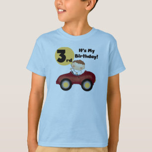 Boy in Red Car 3rd Birthday T-shirts and Gifts