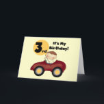 Boy in Red Car 3rd Birthday T-shirts and Gifts Card<br><div class="desc">Boys who love red cars and are turning three years old will love our Boy in Red Car 3rd Birthday T-shirts,  bodysuits,  cards,  stickers,  birthday buttons,  tote bags,  and more.</div>