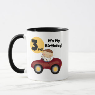 Boy in Red Car 3rd Birthday T-shirts and Gifts Mug