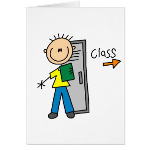 Boy In School Card