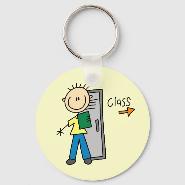 Boy in School Key Ring (Front)