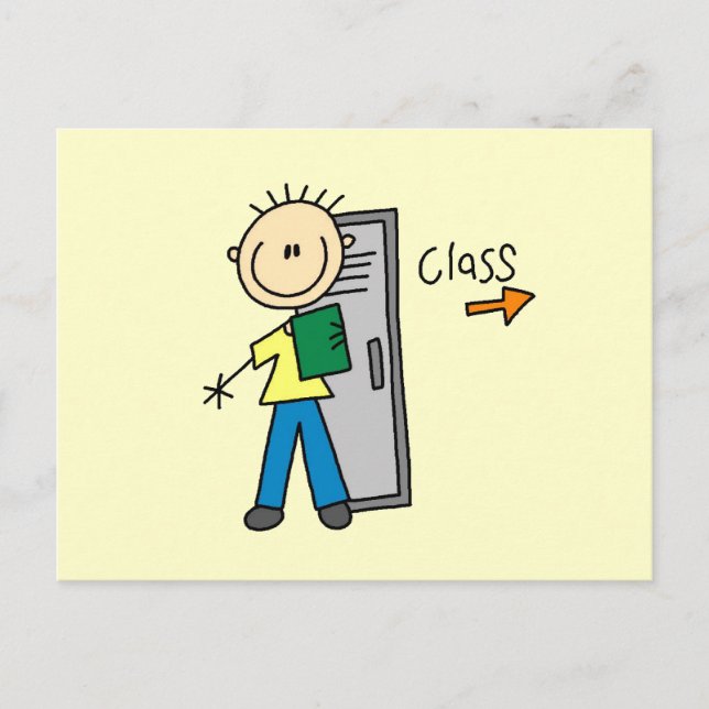 Boy in School Postcard (Front)