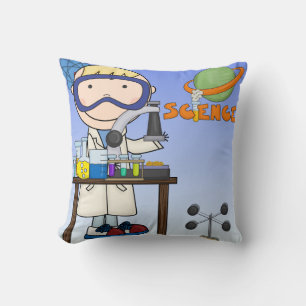 Boy in Science Lab Pillow