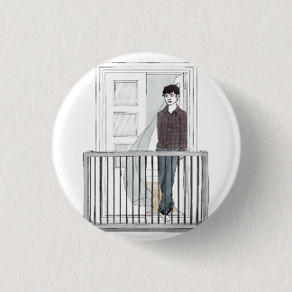 boy in the balcony 3 cm round badge