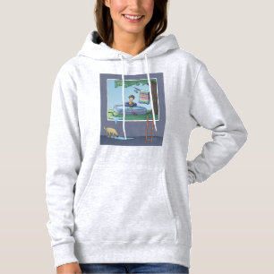 Boy in the kiddie pool hoodie