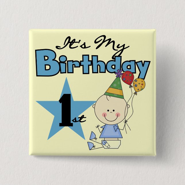 Boy It's My Birthday Tshirts and Gifts 15 Cm Square Badge (Front)