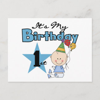 Boy It's My Birthday Tshirts and Gifts Postcard
