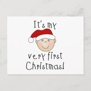 Boy It's My Very First Christmas Tshirts and Gifts Holiday Postcard