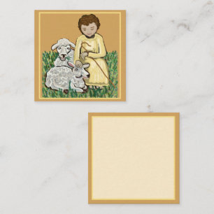 Boy Jesus Good Shepherd Calling Card