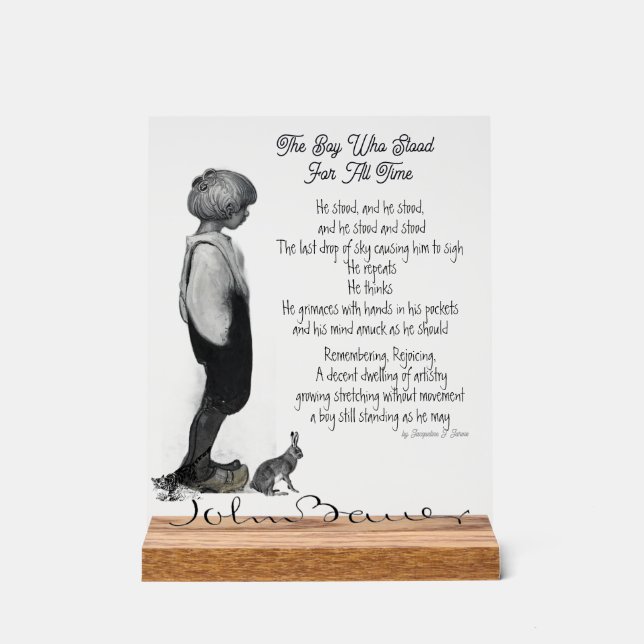 Boy John Bauer Original Poetry Acrylic Sig Sign (Front)