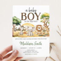 Boy Jungle Safari Animals Baby Shower