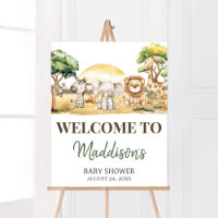 Boy Jungle Safari Animals Baby Shower Welcome