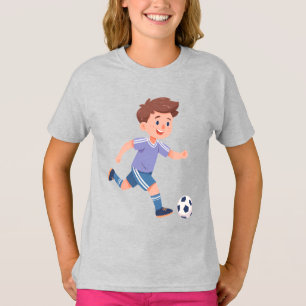 Boy Kicking Soccer Ball – Active Kids Soccer T-Shirt