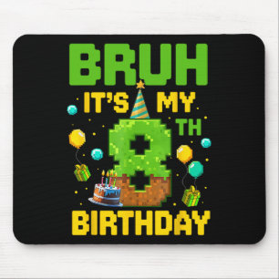 Boy Kid Birthday Funny It's My 8th Birthday Gamer  Mouse Pad