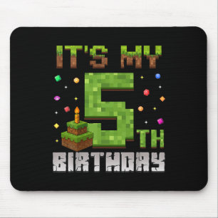 Boy Kid Birthday Party It's My 5th Birthday Gamer  Mouse Pad