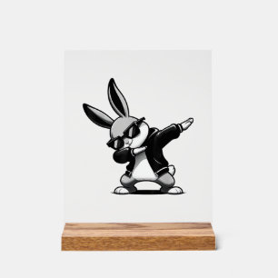 Boy Kid Easter Day Dabbing Bunny Rabbit Hip Hop Ea Acrylic Sign