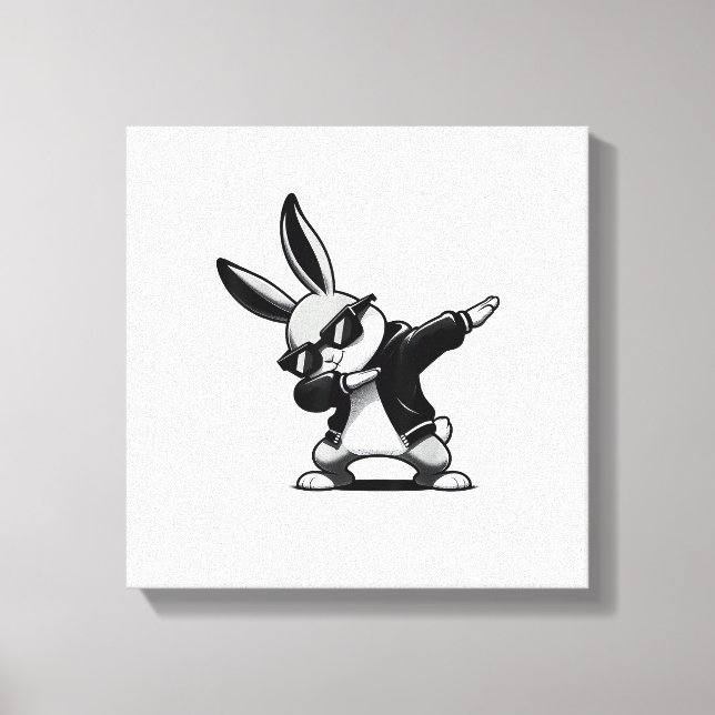 Boy Kid Easter Day Dabbing Bunny Rabbit Hip Hop Ea Canvas Print (Front)