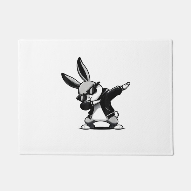 Boy Kid Easter Day Dabbing Bunny Rabbit Hip Hop Ea Doormat (Front)