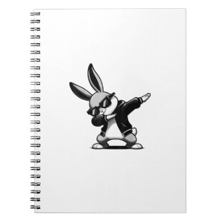 Boy Kid Easter Day Dabbing Bunny Rabbit Hip Hop Ea Notebook