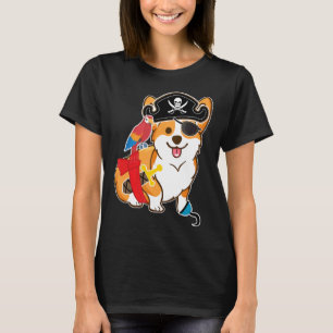 Boy Kid Son  Corgi Pirate Halloween Costume T-Shirt