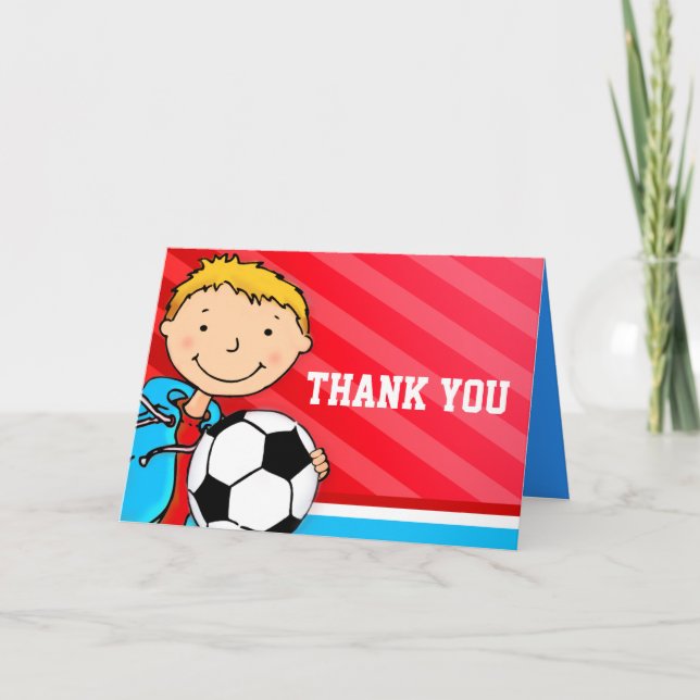 Boy Kids birthday party thank you card (Front)
