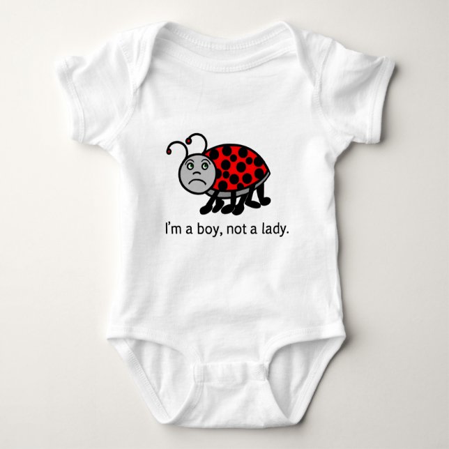 Boy Lady Bug Baby Bodysuit (Front)
