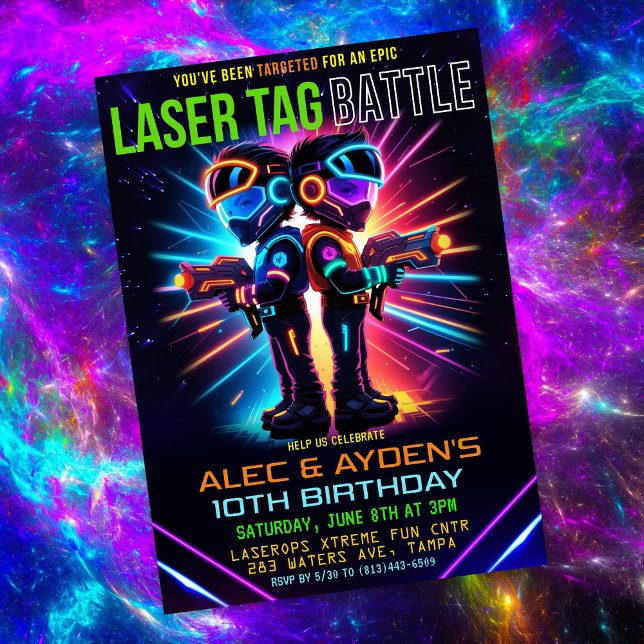 Boy Laser Tag Birthday Invitation (Creator Uploaded)