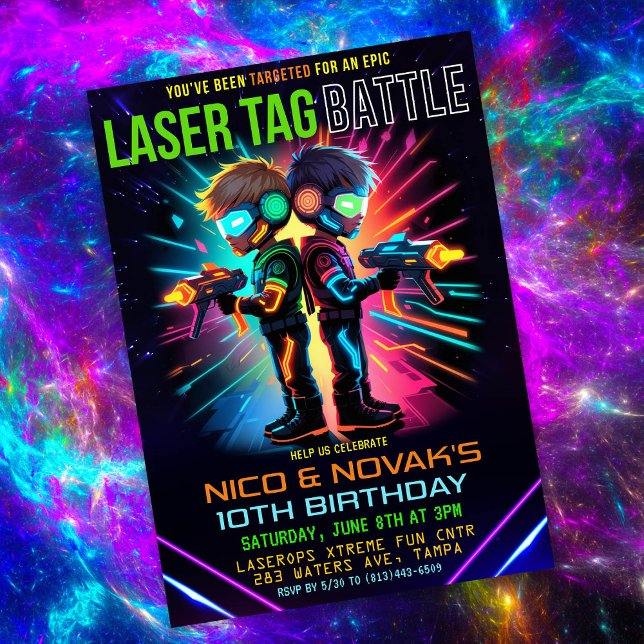 Boy Laser Tag Birthday Invitation (Creator Uploaded)