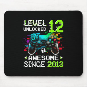 Boy Level 12 Unlocked Video Game 12th Birthday  Mouse Pad