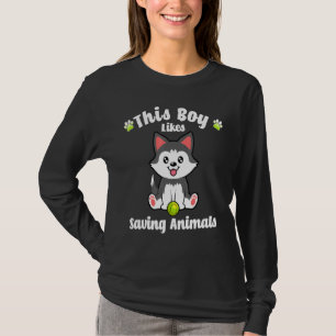 Boy Likes Cats And Dogs Save Animals Animal Shelte T-Shirt