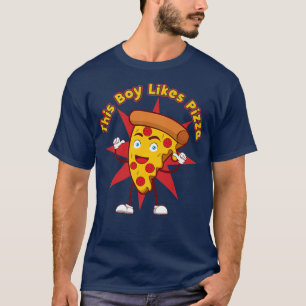 Boy Likes Pizza Funny Saying Pizza Chef T-Shirt