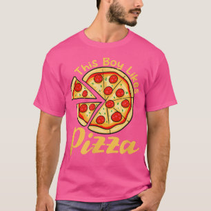 Boy Likes Pizza Ironic Pizza Making Italian Food  T-Shirt